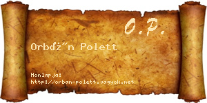 Orbán Polett névjegykártya